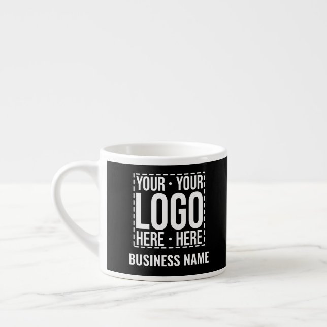Custom Business Logo Corporate Company Modern Cool Espresso Cup (Left)
