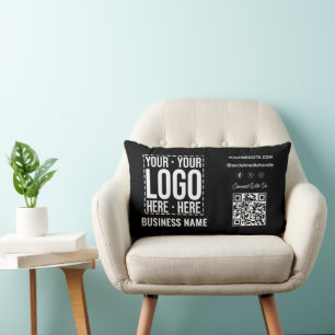 Custom Business Logo Corporate Company Modern Cool Lumbar Pillow