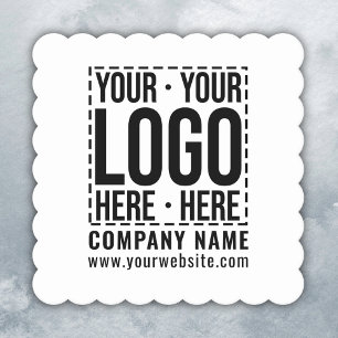 Custom Business Logo Corporate Company Modern Cool Paper Coaster