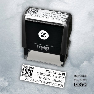 Custom Business Logo Corporate Company Modern Cool Self-inking Stamp