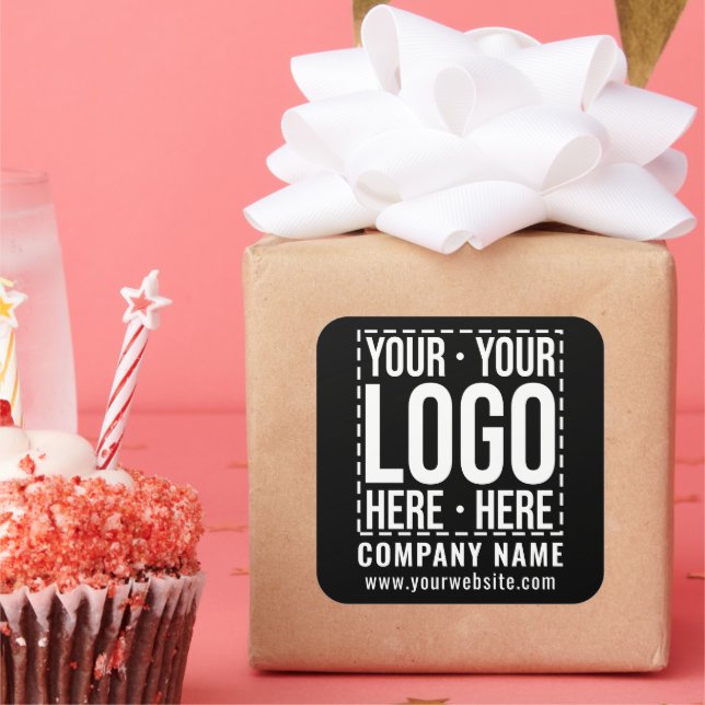 Custom Business Logo Corporate Company Modern Cool Square Sticker (Party)