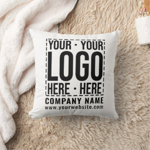 Custom Business Logo Corporate Company Modern Cool Throw Pillow