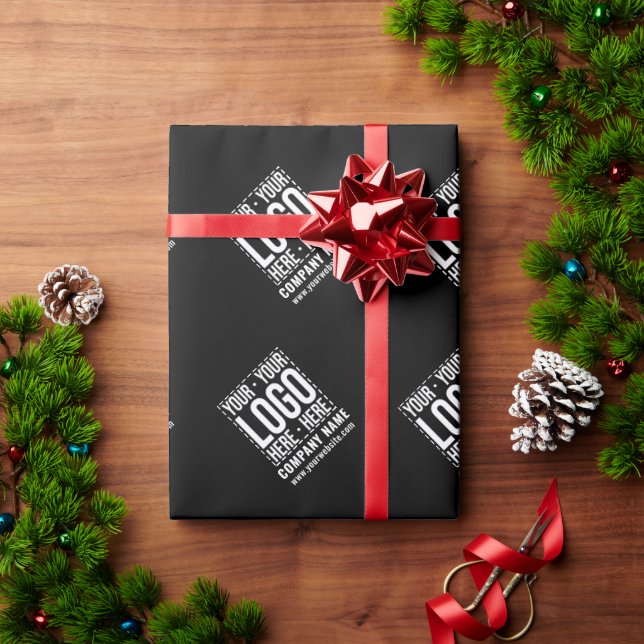 Custom Business Logo Corporate Company Modern Cool Wrapping Paper (Holiday Gift)