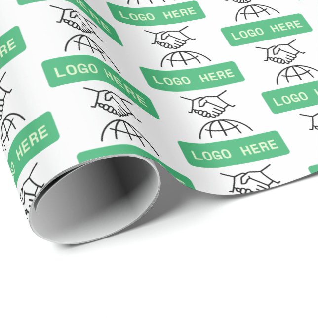 Custom Business Logo & Corporate Icon Wrapping Paper (Roll Corner)