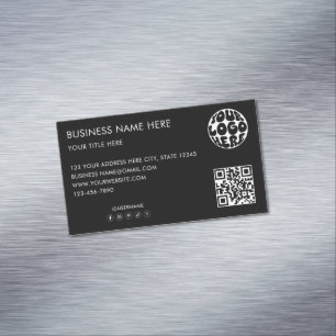 Custom Business Logo Corporate Marketing Modern Magnetic Business Card