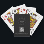 Custom Business LOGO Corporate QR CODE Black  Playing Cards<br><div class="desc">Elevate your corporate branding with our Custom Business Logo Corporate QR Code Black Playing Cards Promotional deck! These sleek and sophisticated playing cards feature your company's logo and a QR code and website for easy access to your business information. Crafted with high-quality materials, they make a stylish and memorable promotional...</div>