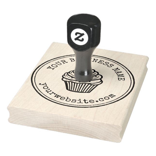 Custom Business Logo Cupcake Rubber Stamp (Stamp)