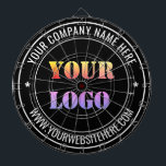 Custom Business Logo Dart Board - Your Colours<br><div class="desc">Your Colours - Dartboards with Simple Personalized Your Business Logo Name Website Stamp Design - Promotional Professional Customizable Dart Board / Gift - Add Your Logo - Image / Name - Company / Website or Phone , E-mail / more - Resize and move or remove and add elements / text...</div>