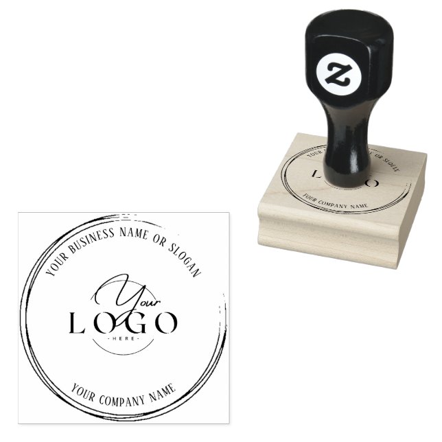 Custom Business Logo | ELEGANT & MODERN ROUND Rubber Stamp (Stamped)