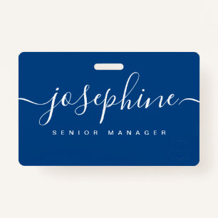 Custom business logo Elegant script name blue Badge