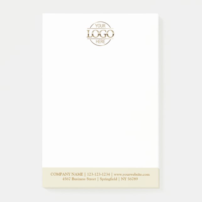 Custom Business Logo Elegant Simple Professional Post-it Notes (Front)
