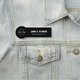 Custom Business logo Employee Custom black Name Tag