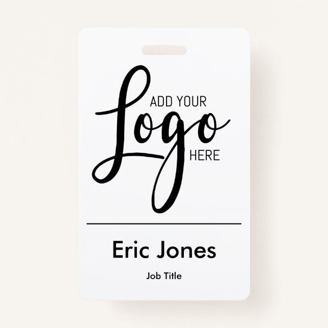 Custom BUSINESS LOGO employee ID identification ID Badge (Front)