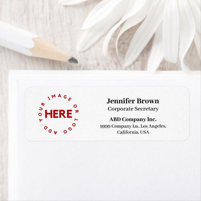 Custom Business Logo Employee Return Address Label (Insitu)