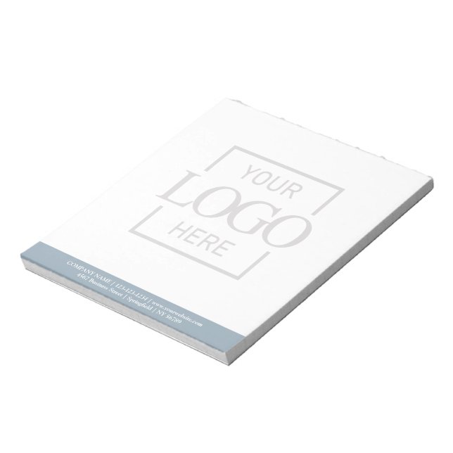 Custom Business Logo Faded Backdrop Modern Simple Notepad (Rotated)