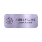 Custom Business Logo Faux Metallic Brushed Purple