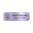 Custom Business Logo Faux Metallic Brushed Purple