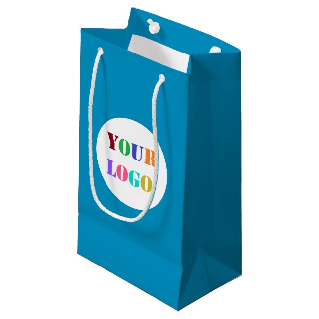 Custom Business Logo Gift Bag Choose Colours (Front Angled)