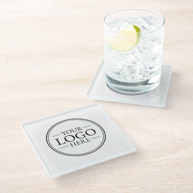 Custom Business Logo Glass Coaster (Angled)