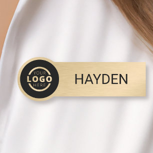 Custom Business Logo Gold Employee Staff Name Name Tag