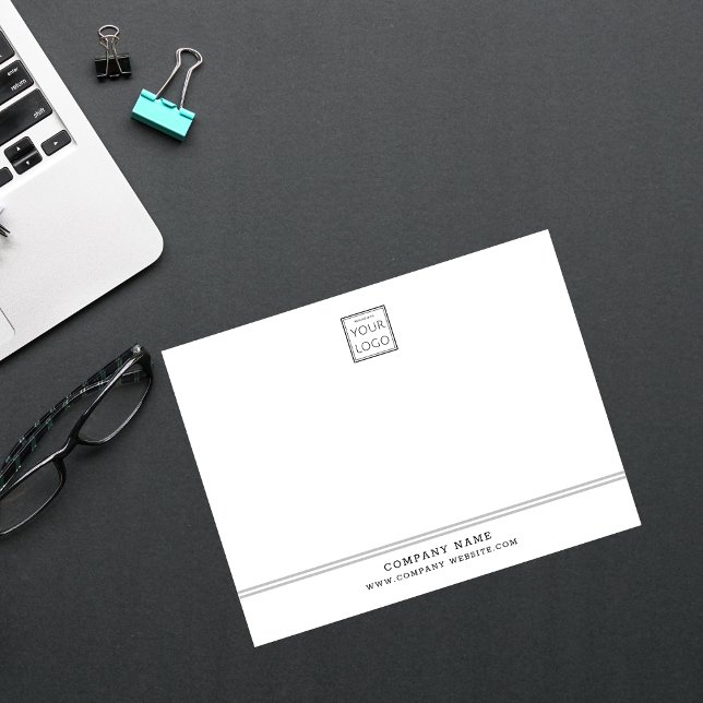Custom Business Logo Grey Line Company Name Card (Creator Uploaded)
