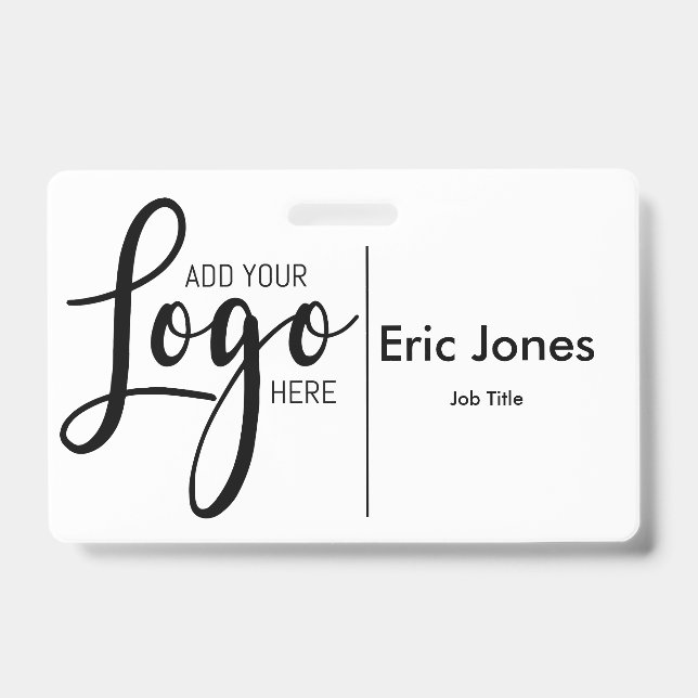 Custom BUSINESS LOGO ID identification add logo Badge (Front)