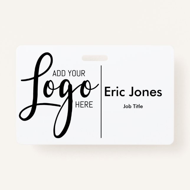 Custom BUSINESS LOGO ID identification add logo Badge (Front)