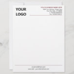 Custom Business Logo Info Office Colours Letterhea Letterhead<br><div class="desc">Choose Colours and Font - Simple Personalized Your Modern Design Business Office Letterhead with Logo - Add Your Logo - Image / Business Name - Company / Address - Contact Information / more - Resize and move or remove and add elements / image with customization tool. Your colours / font...</div>