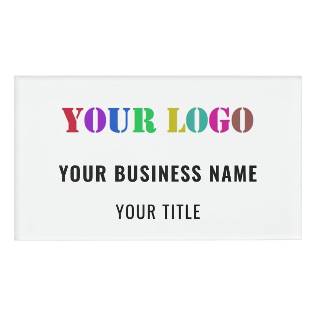 Custom Business Logo Info Your Company Name Tag (Front)
