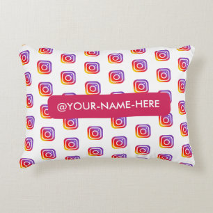 custom business logo instagram backdrop simple accent pillow