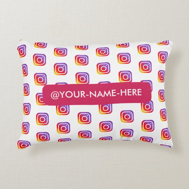 custom business logo instagram backdrop simple accent pillow (Front)
