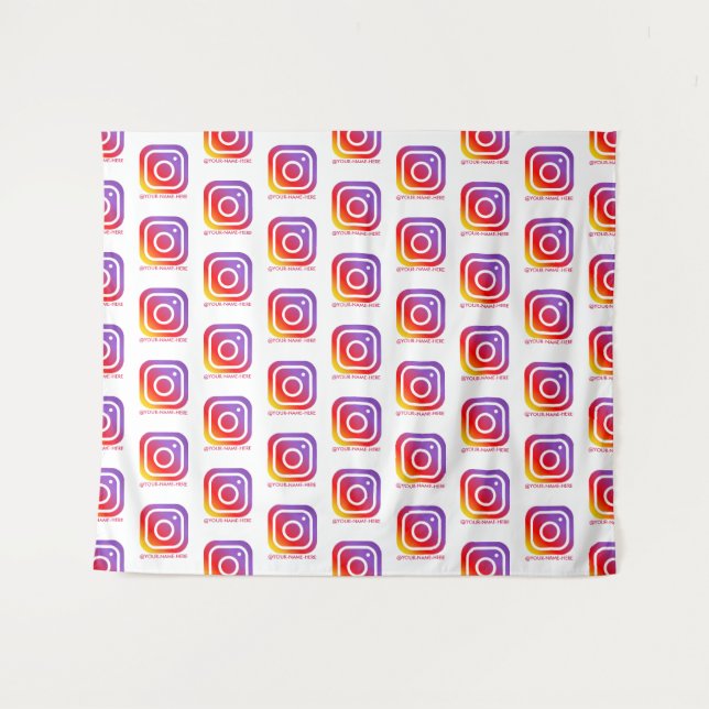 custom business logo instagram backdrop  tapestry (Front (Horizontal))