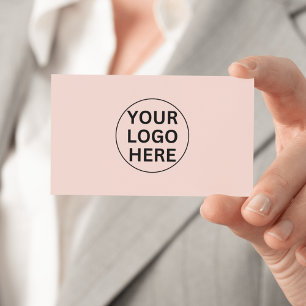 Custom Business Logo l Simple Clean Blush Pink  Business Card