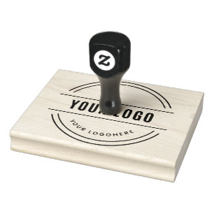 Custom Business Logo Large Square Wood Rubber Stam Rubber Stamp