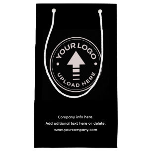 Custom Business Logo Minimalist Black Small Gift Bag