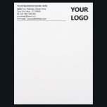 Custom Business Logo Modern Office Letterhead<br><div class="desc">Custom Colour and Font - Simple Personalized Your Business Office Letterhead with Your Logo - Add Your Logo - Image / Business Name - Company / Address - Contact Information - Resize and move or remove and add elements / image and text with Customization tool. Choose your text / element...</div>
