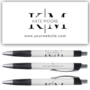 Custom Business Logo Monogram Website Elegant Pen