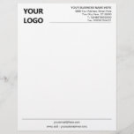 Custom Business Logo Name Address Info Letterhead<br><div class="desc">Custom Colours and Font - Your Business Letterhead with Logo - Add Your Logo - Image / Business Name - Company / Address - Contact Information - Resize and move or remove and add elements / image with Customization tool - Choose / add font / size / colours ! Good...</div>