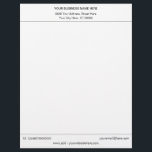Custom Business Logo Name Address Info Letterhead<br><div class="desc">Custom Simple Black and White Business Office Letterhead with Logo ( Back Side ) - Add Your Business Name - Company / Address - Contact Information / Logo - Image ( back side ) - Resize and move or remove and add elements - image / text with customization tool. Choose...</div>