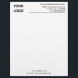 Custom Business Logo Name Address Info Letterhead<br><div class="desc">Custom Colours and Font - Your Business Office Letterhead with Logo - Add Your Logo - Image / Business Name - Company / Address - Contact Information - Resize and move or remove and add elements / image with Customization tool. Choose font / size / colour ! Good Luck -...</div>
