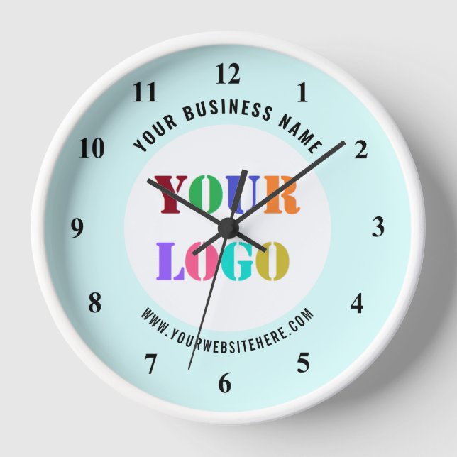 Custom Business Logo Name and Colours Clock Gift (Front)