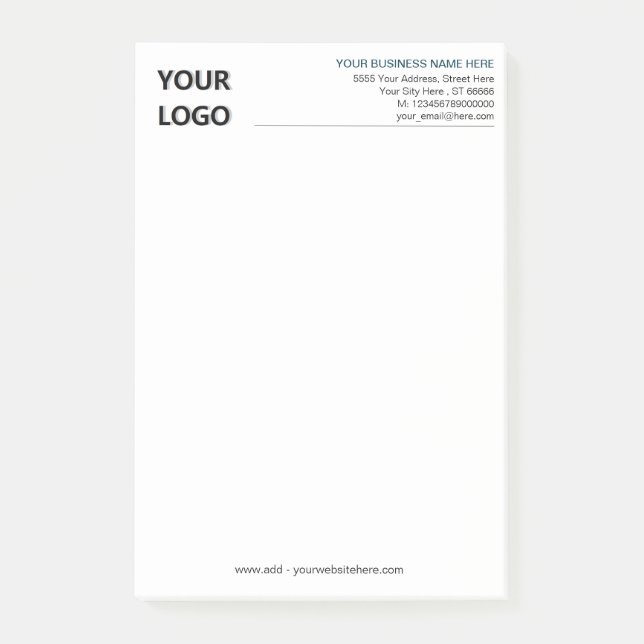 Custom Business Logo Name Company - Professional  Post-it Notes (Front)