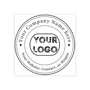 Custom Business Logo Name Contact Information Rubber Stamp