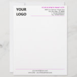 Custom Business Logo Name Info Colours Letterhead<br><div class="desc">Custom Colours and Font - Your Simple Personalized Modern Design Business Office Letterhead with Logo - Add Your Logo - Image / Business Name - Company / Address - Contact Information / more - Resize and move or remove and add elements / image with Customization tool. Choose Your Text Colour...</div>