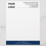 Custom Business Logo Name Info Colours Letterhead<br><div class="desc">Your Colours and Font - Simple Personalized Modern Design Business Office Letterhead with Logo - Add Your Logo - Image / Business Name - Company / Address - Contact Information - Resize and move or remove and add elements / image with customization tool. Choose Your Text Colour / Font /...</div>