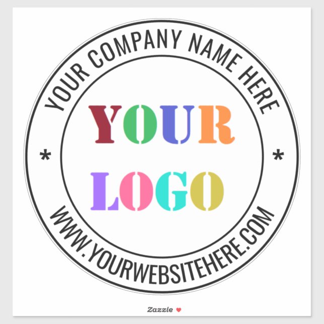 Custom Business Logo Name Info Round Sticker (Sheet)