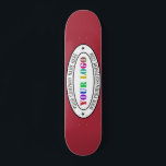 Custom Business Logo Name Info Skateboard Stamp<br><div class="desc">Custom Business Logo Company Stamp - Personalized Website - Text Promotional Professional Customizable Stamp Gift - Add Your Logo - Image / Name - Company / Website - Information - Resize and move or remove and add elements / text with customization tool. Choose / add your colour !</div>