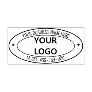Custom Business Logo Name Oval Self-inking Stamp