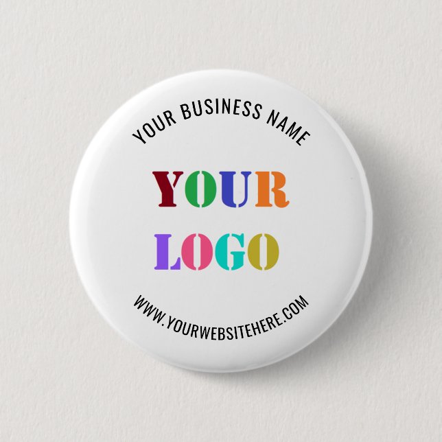 Custom Business Logo Name Promotional Button (Front)