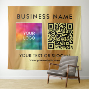 Custom Business Logo Name QR Code Extra Large XL Tapestry